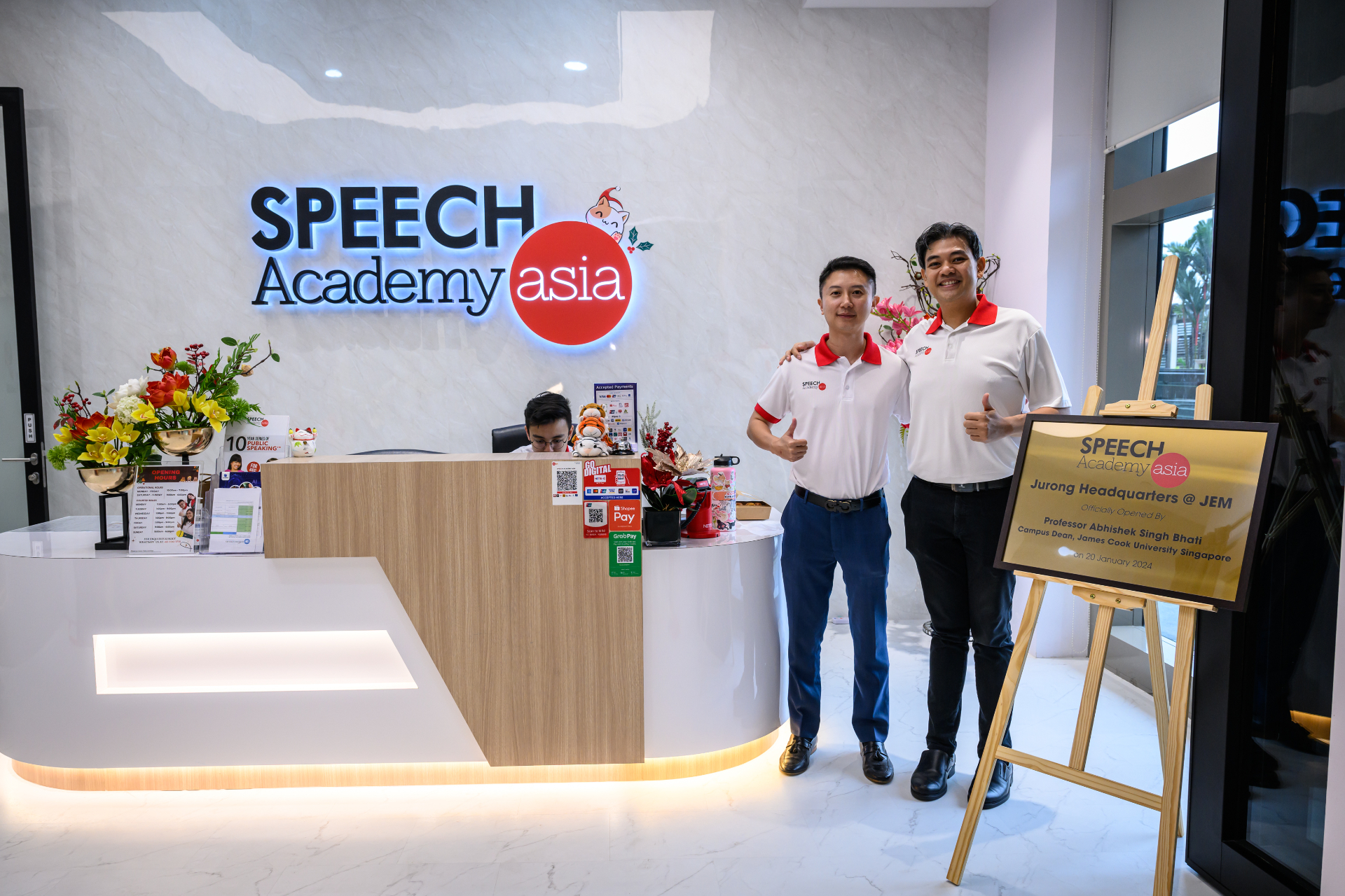 Speech Academy Asia founders at the Jurong headquarters opening